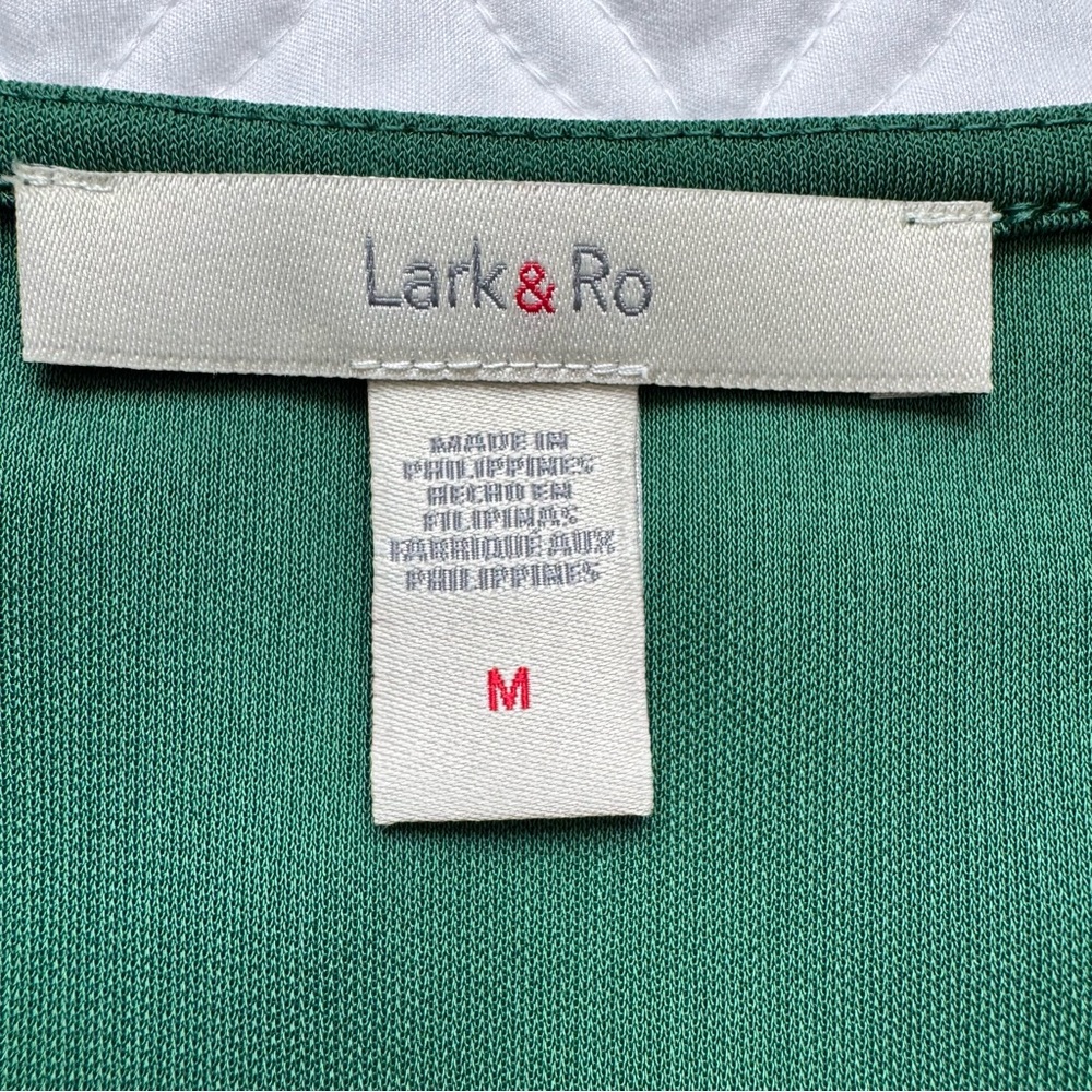 Lark & Ro Emerald Green Jersey Fabric Long Sleeve Wrap Tie Dress Size M - Picture 6 of 15